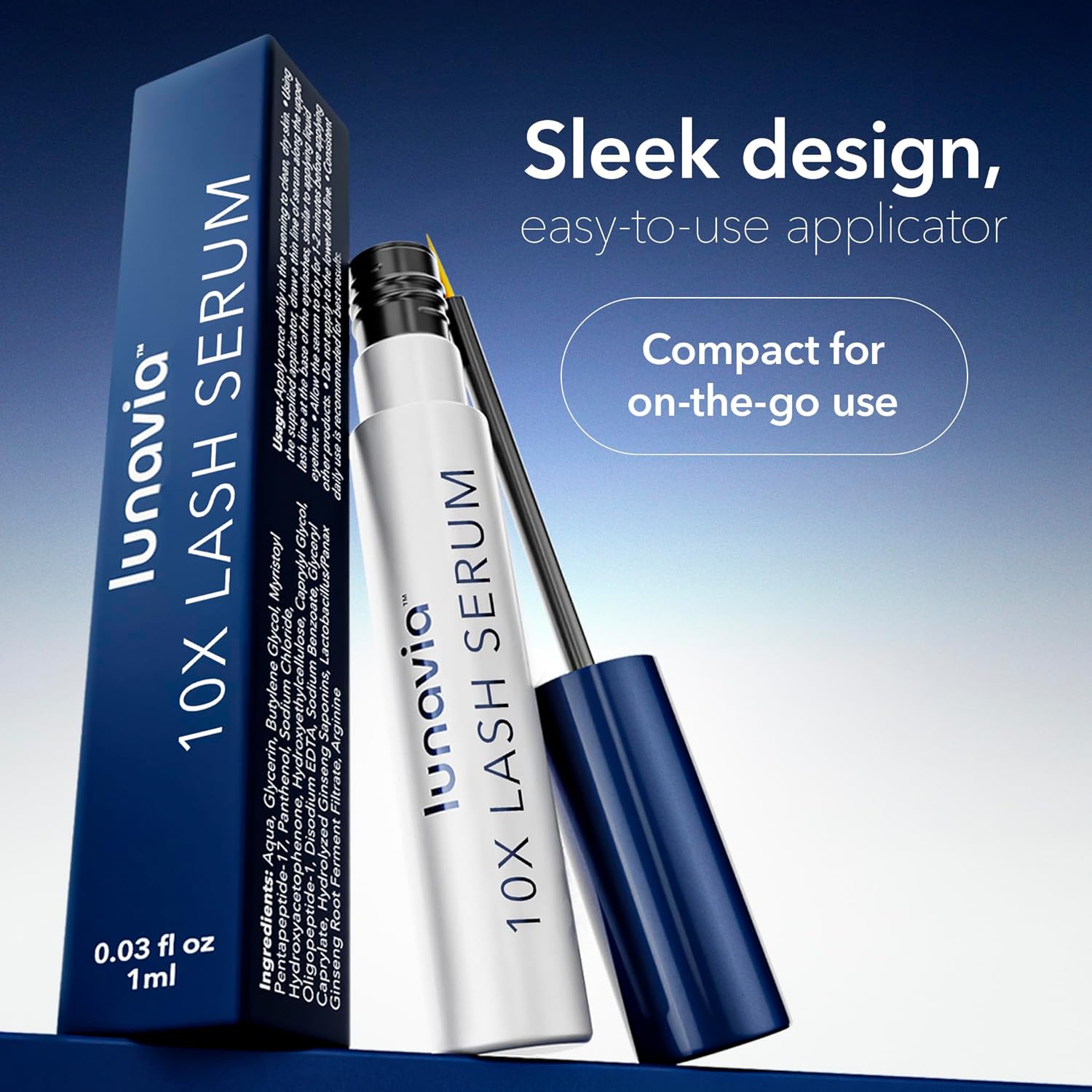 10X Lash Serum - Eyelash Serum with Peptide & Botanical Lash Conditioner for Healthier, Stronger-Looking Lashes - Nourishing Lash Serum with Ginseng Extract for Daily Lash Care